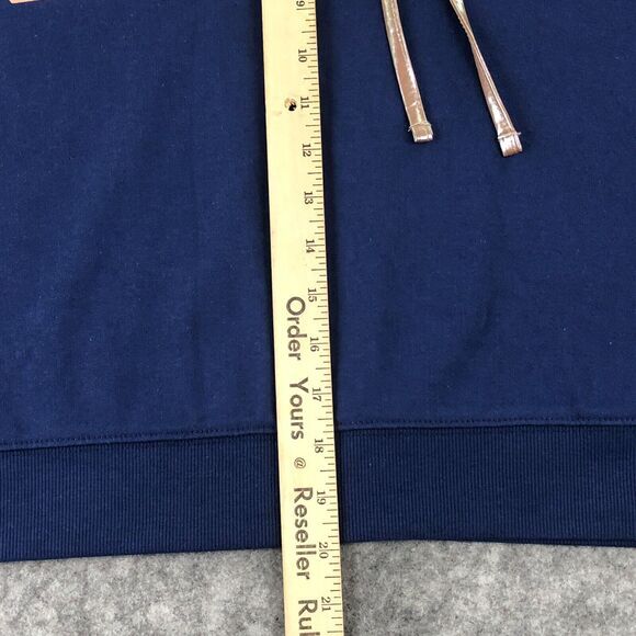 Disney‎ World 50 YEARS Hoodie Womans Medium Blue Rose Gold Cropped Drawstring - Picture 15 of 16